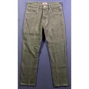 Levi's Jeans Men 30x32 actual 28x28.5 Army Green 501 Button Fly Straight Leg *re